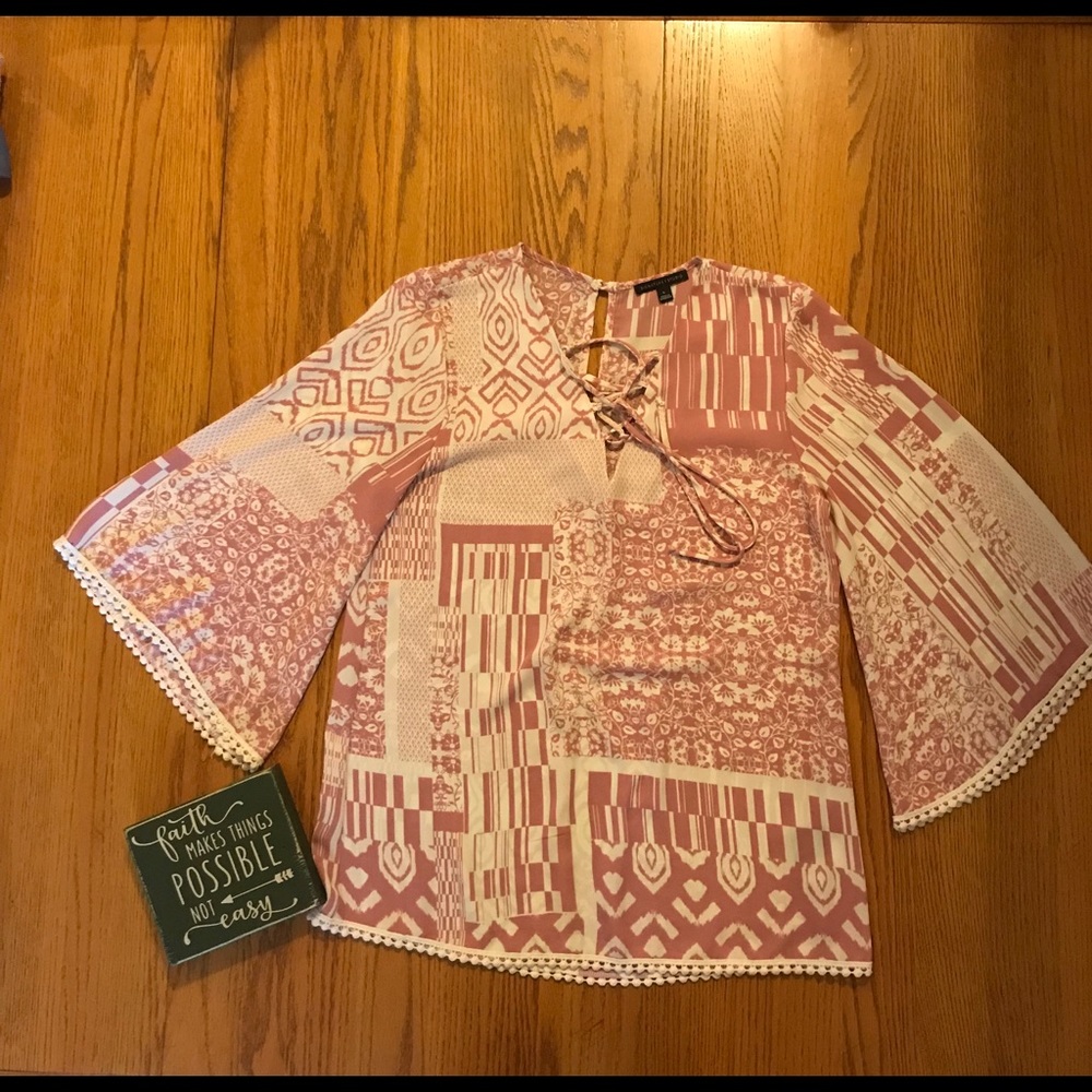 Pink and Creme Blouse